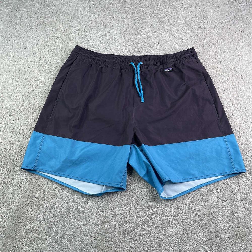 Patagonia Board Shorts Mens Large Blue Hydropeak Volley Swim Trunks Surfing